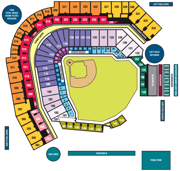 pnc park seating chart